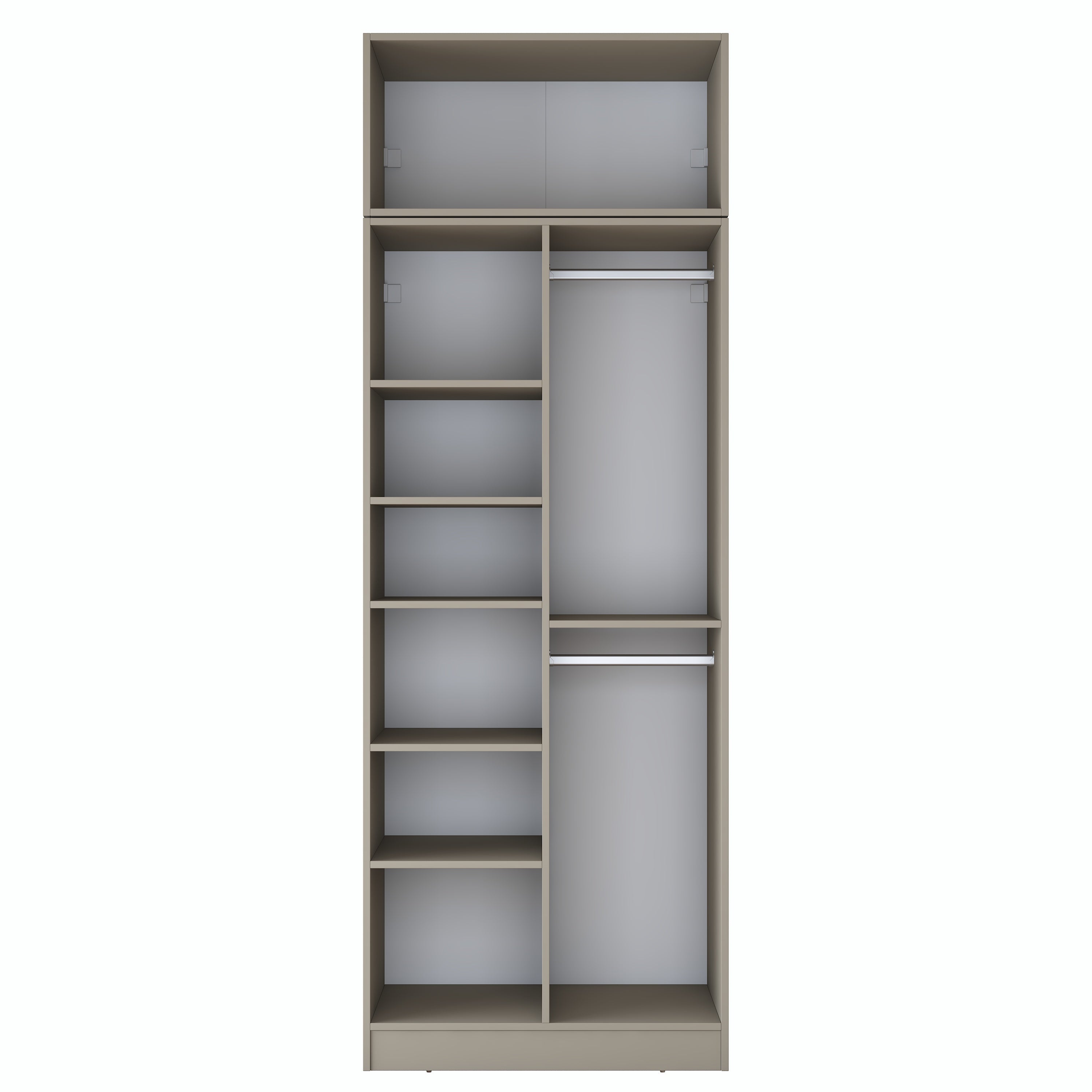 Rani BA321 Gardırop 2 Kapaklı 6 Raflı 2 Askılı Elbise Dolabı Kumtaşı