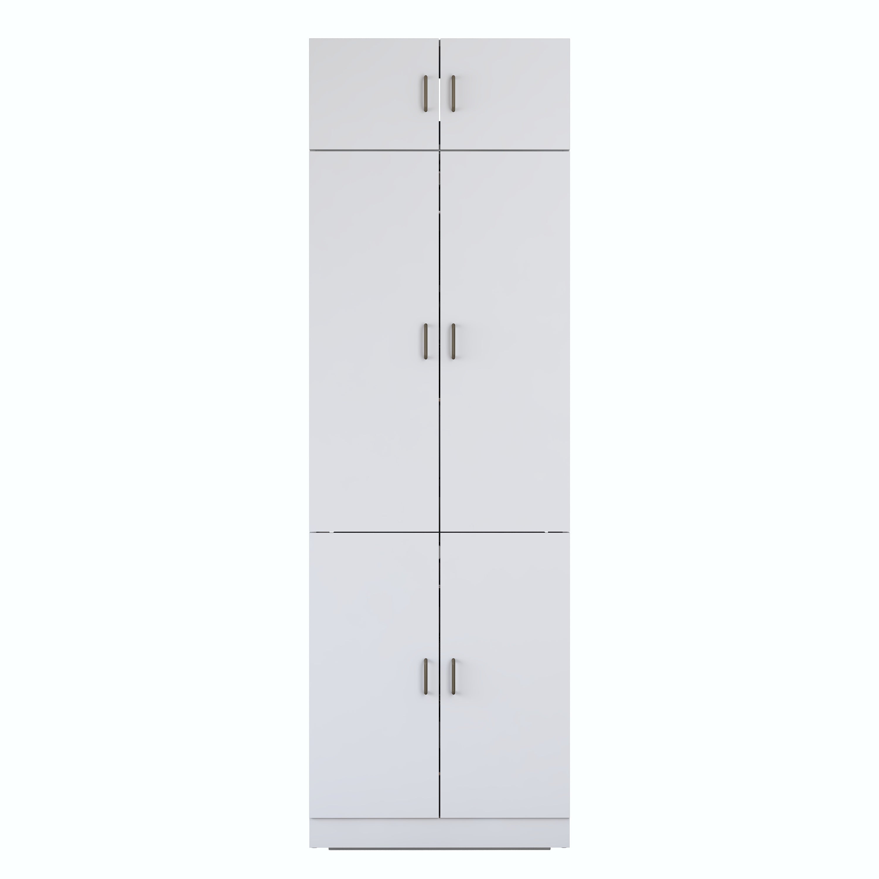 Rani KD142 Çamaşır Ve Kurutma Makinesi Dolabı 6 Kapaklı Çekmeceli Raflı Banyo Dolabı Beyaz