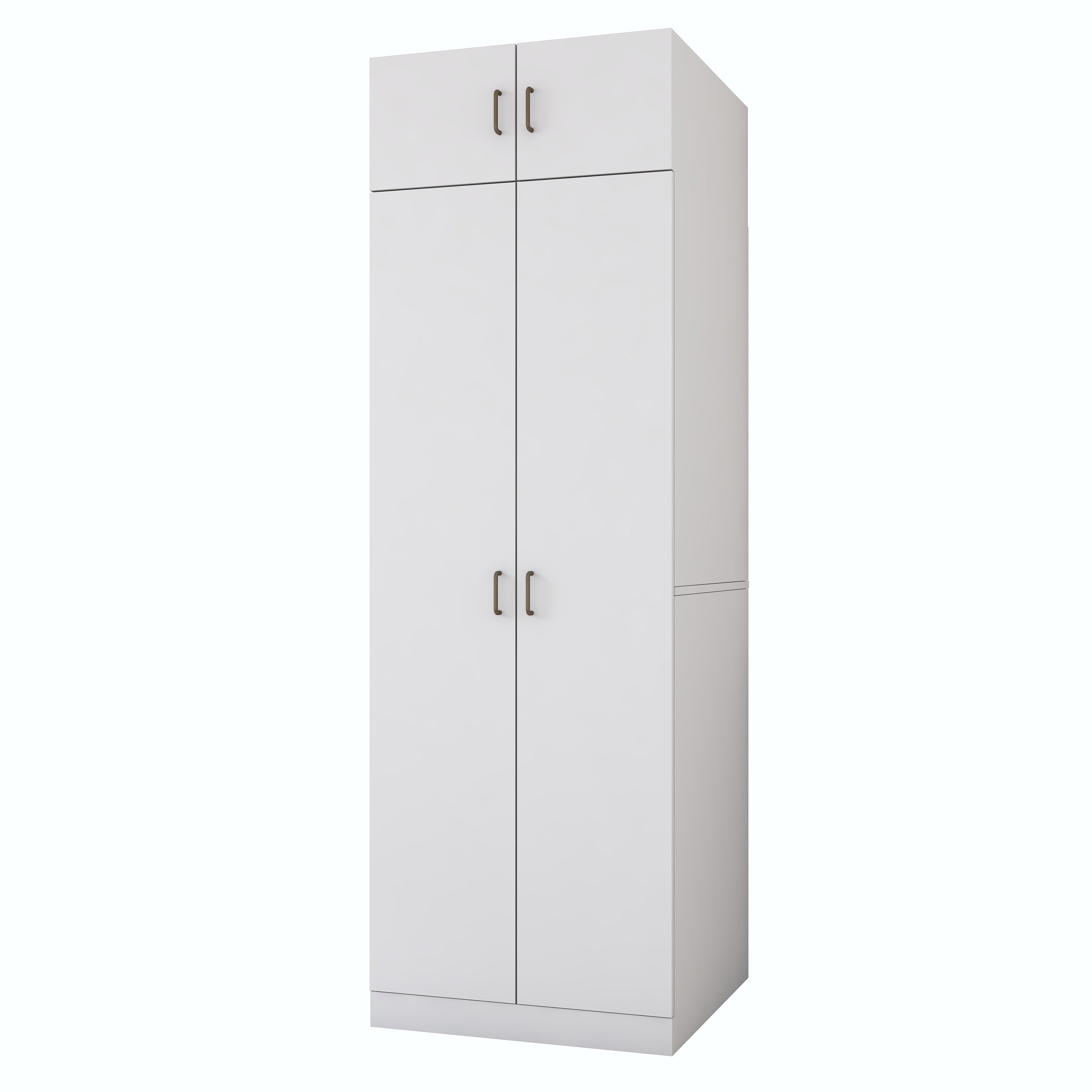 Rani KD141 Çamaşır Ve Kurutma Makinesi Dolabı 2 Kapaklı Çekmeceli Raflı Banyo Dolabı Beyaz