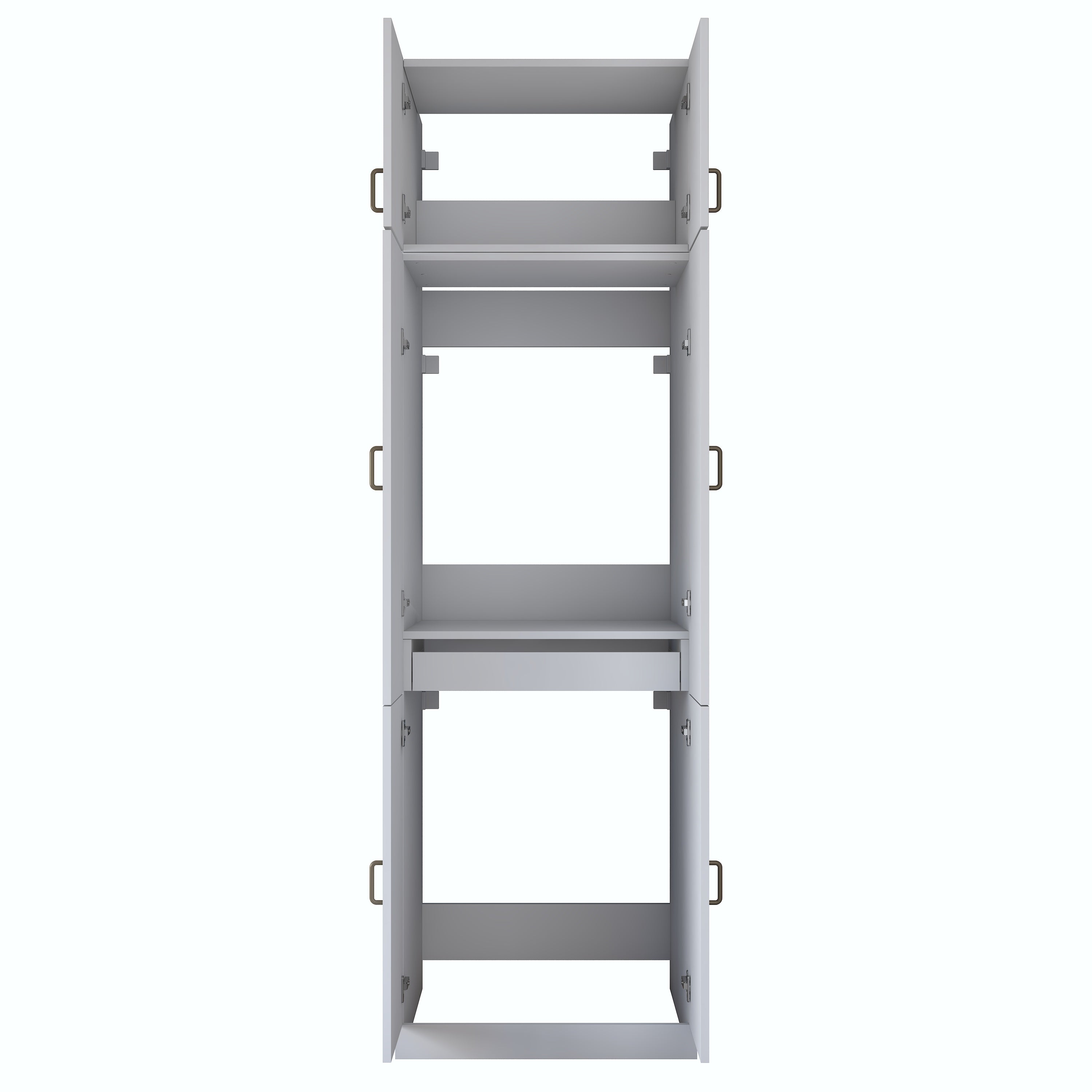 Rani KD145 Çamaşır Makinesi Dolabı 4 Kapaklı Çekmeceli Banyo Dolabı Beyaz