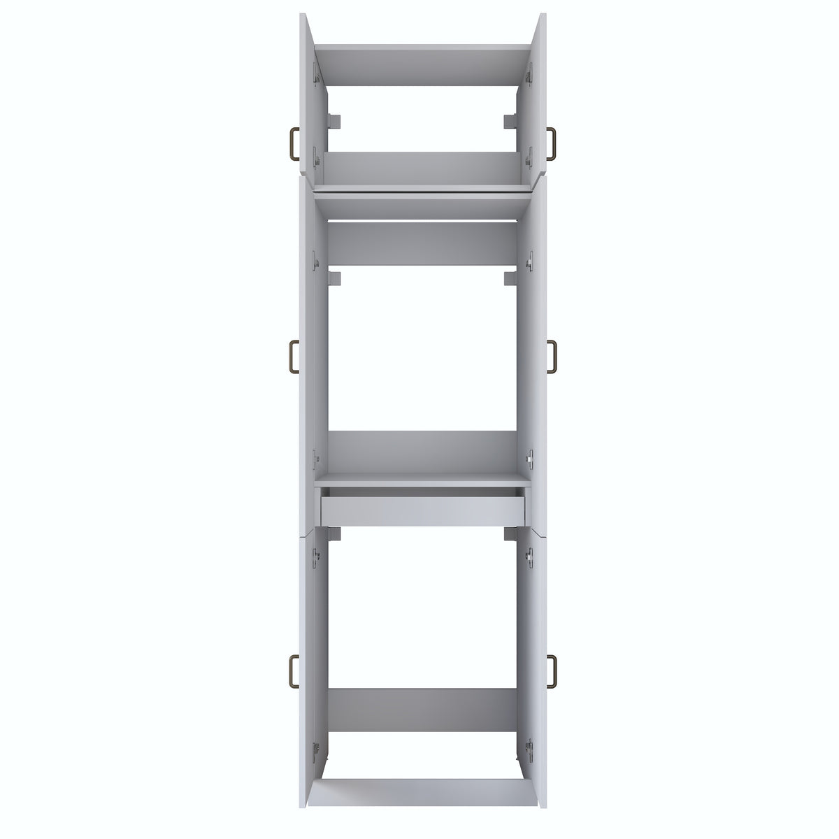 Rani KD145 Çamaşır Ve Kurutma Makinesi Dolabı 4 Kapaklı Çekmeceli Banyo Dolabı Beyaz