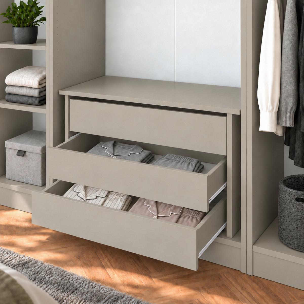 Rani BA255 Tamamlayıcı Dolap İçi Çekmece Modülü Kumtaşı