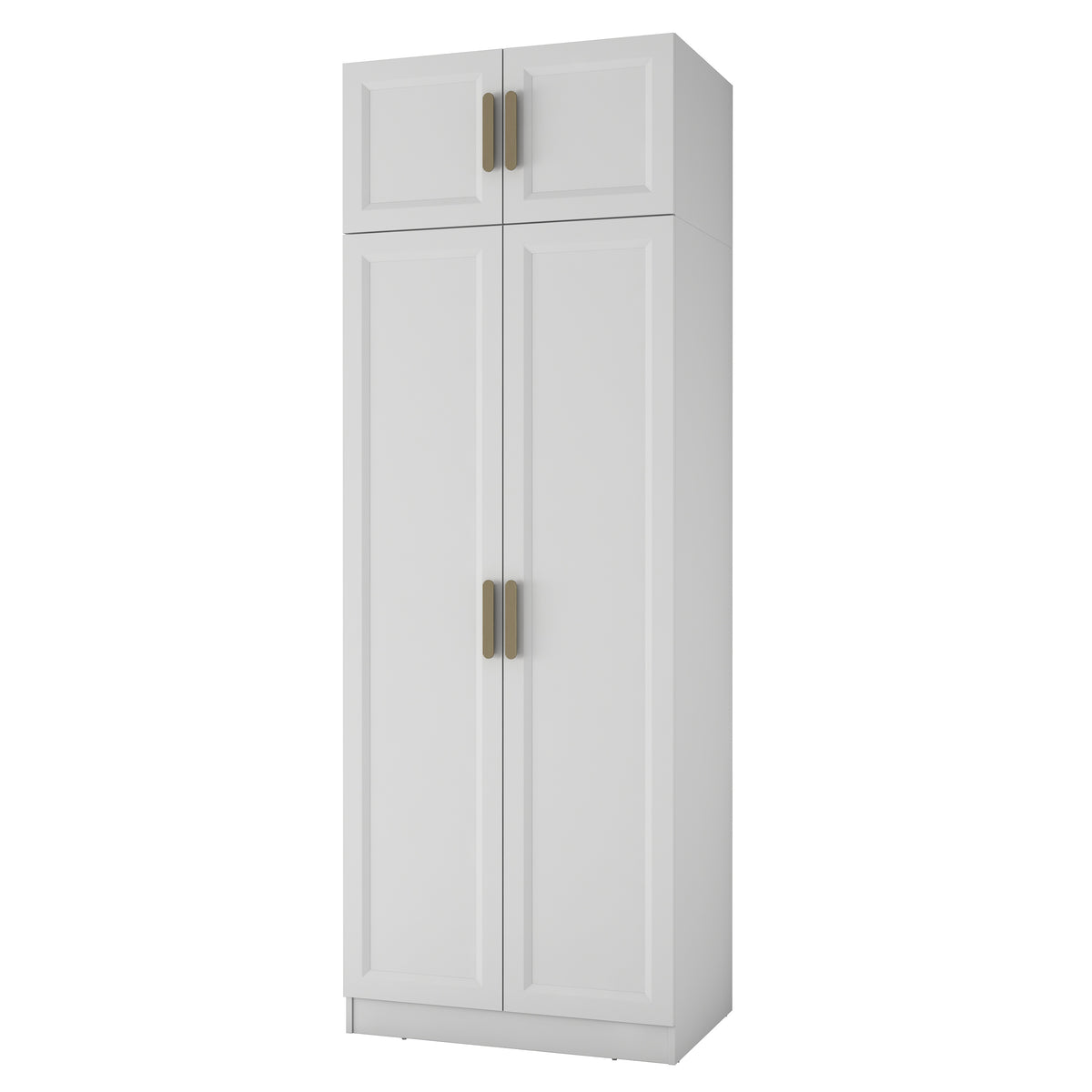 Rani BA425 Membran Kapaklı Gardırop 2 Kapaklı 3 Raflı Askılı Elbise Dolabı Beyaz