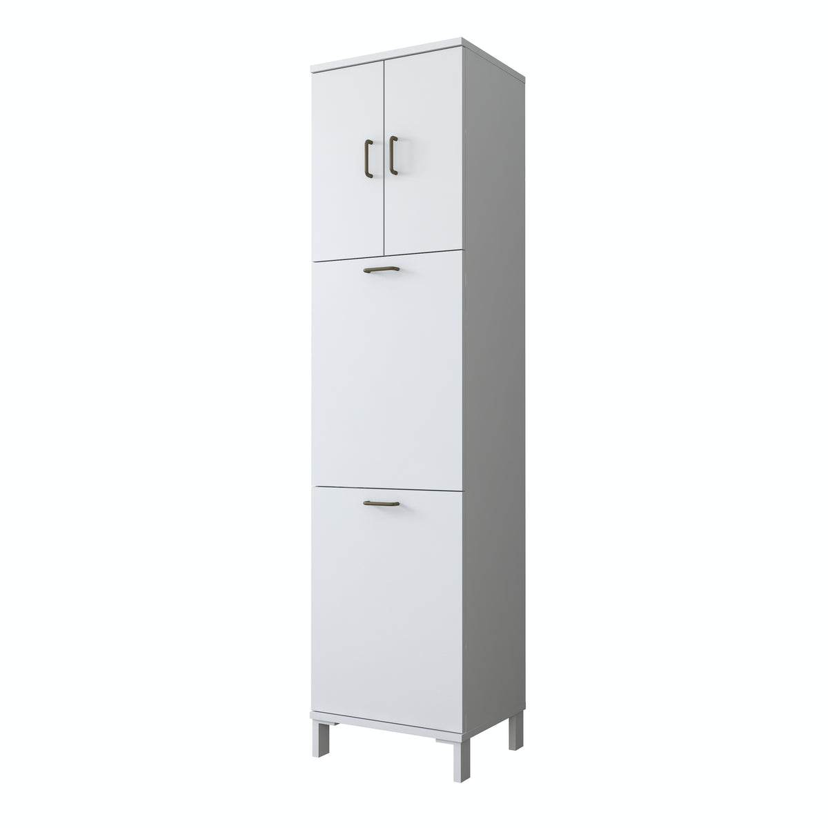 Rani KC121 Banyo Dolabı Düşer Kapaklı Raflı Çamaşır Sepeti Bölmeli Çok Amaçlı Dolap Beyaz