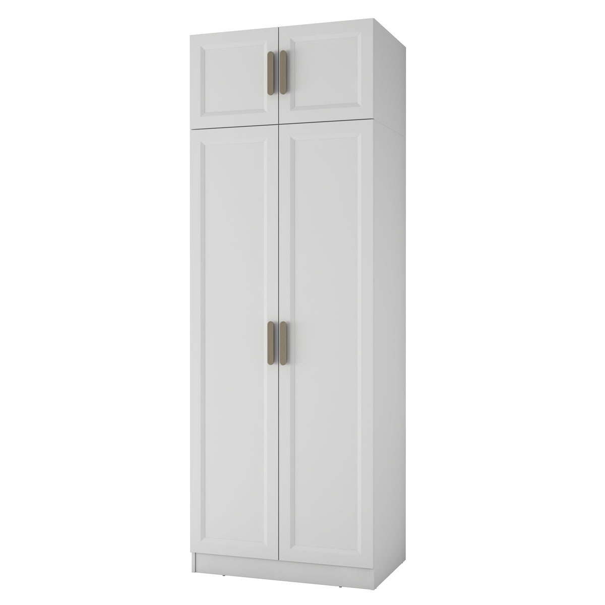 Rani BA419 Membran Kapaklı Gardırop 2 Kapaklı 6 Raflı Askılı Elbise Dolabı Beyaz