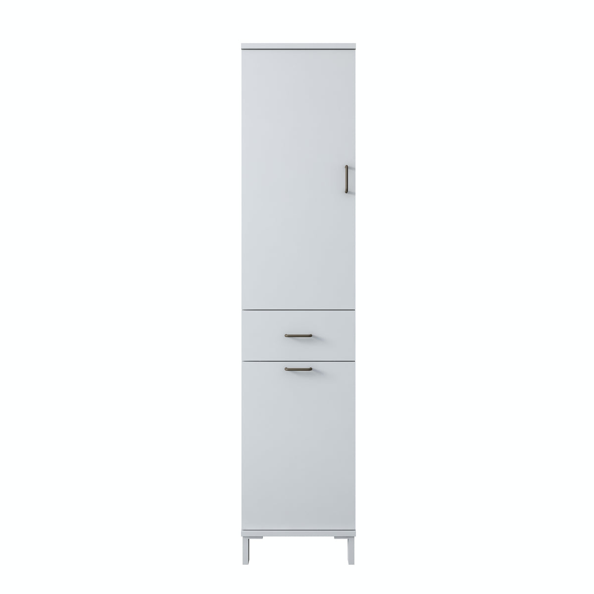 Rani KC120 Banyo Dolabı Düşer Kapaklı Raflı Çamaşır Sepeti Bölmeli Çok Amaçlı Dolap Beyaz
