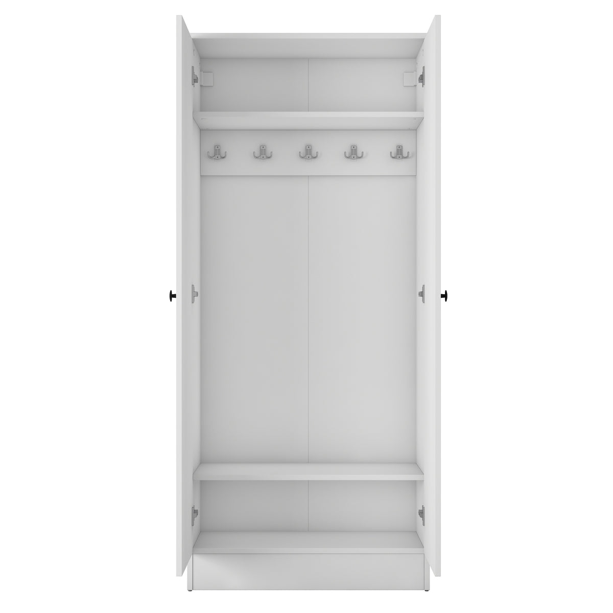 Rani EA172 Modern Portmanto 2 Kapaklı Raflı Askılı Ayakkabılık Vestiyer Beyaz