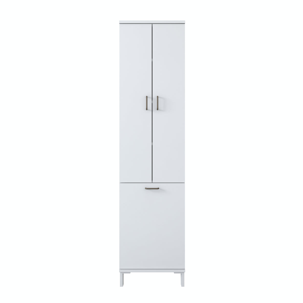 Rani KC119 Banyo Dolabı Düşer Kapaklı Raflı Çamaşır Sepeti Bölmeli Çok Amaçlı Dolap Beyaz