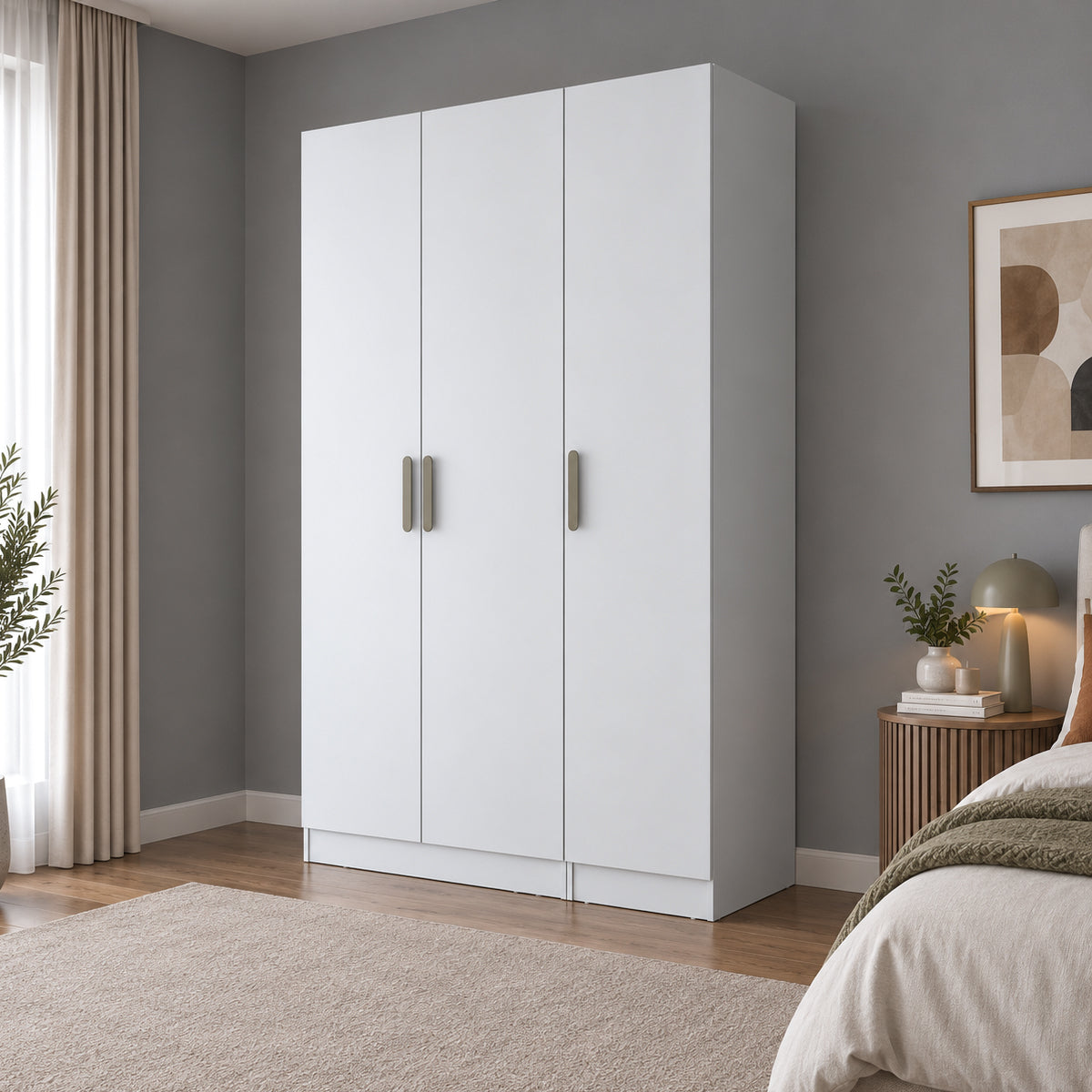Rani BA383 Modüler Gardırop 3 Kapaklı Askılı Modüler Dolabı Beyaz