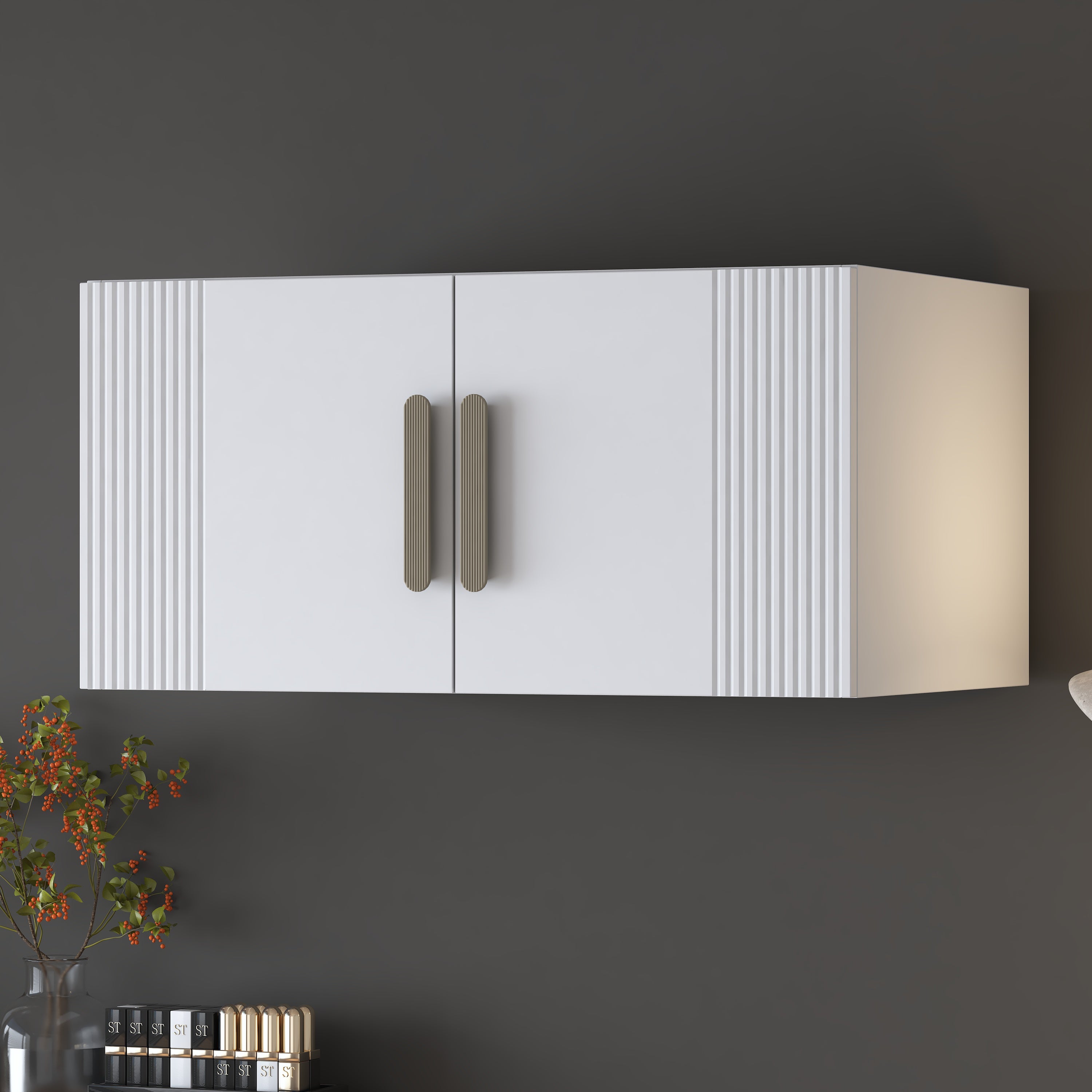 Rani BA375 Membran Kapaklı Gardırop Çok Amaçlı Üst Modül Beyaz
