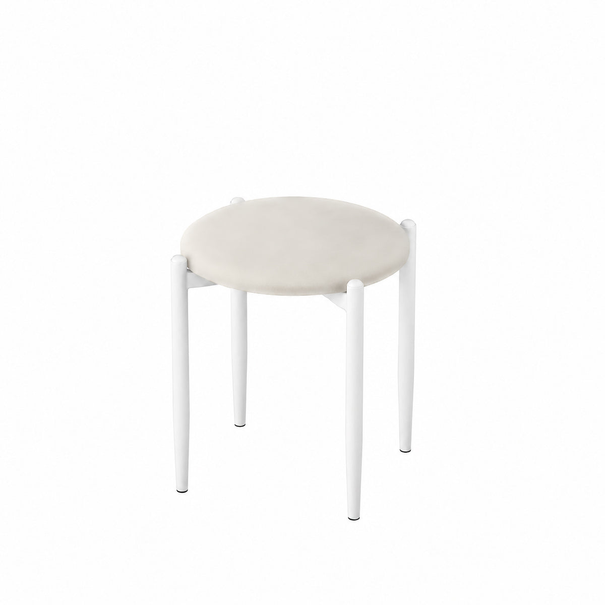 Rani BM104 Puf  Metal Ayaklı Tabure Beyaz