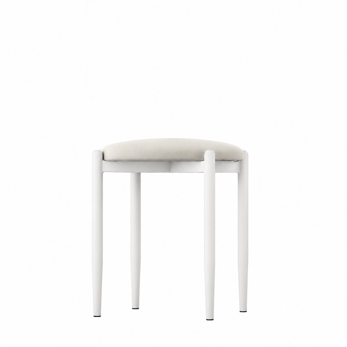 Rani BM104 Puf  Metal Ayaklı Tabure Beyaz