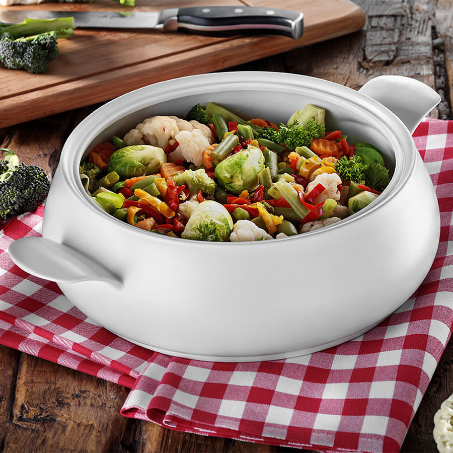 Rani Home Porselen Tencere Beyaz GA-6819