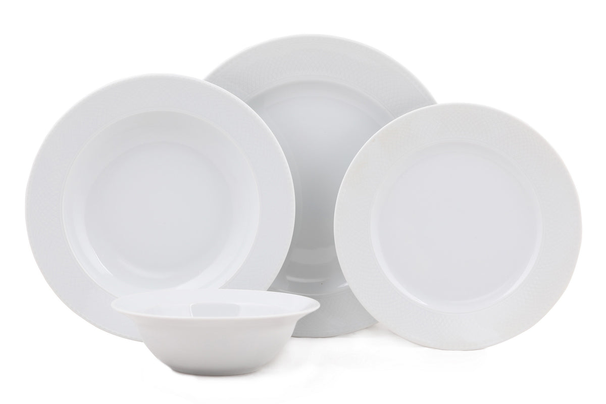 Rani Home Yemek Takımı (24 Parça) Kütahya Porselen Beyaz HE-6823