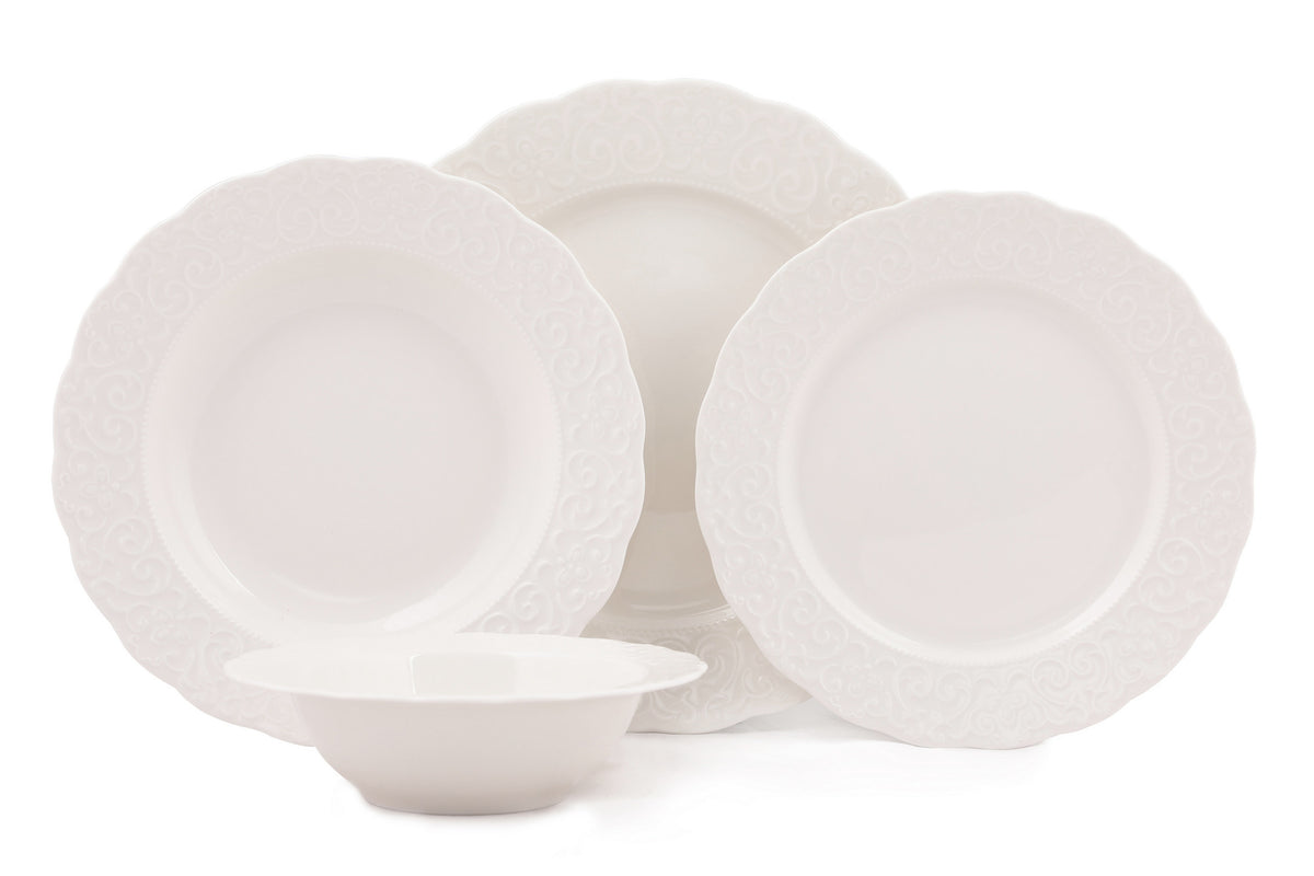 Rani Home Yemek Takımı (24 Parça) Kütahya Porselen Beyaz HE-6826