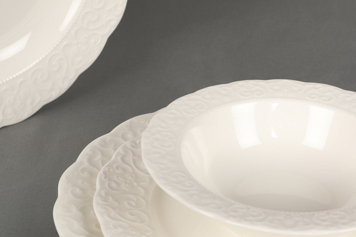 Rani Home Yemek Takımı (24 Parça) Kütahya Porselen Beyaz HE-6826