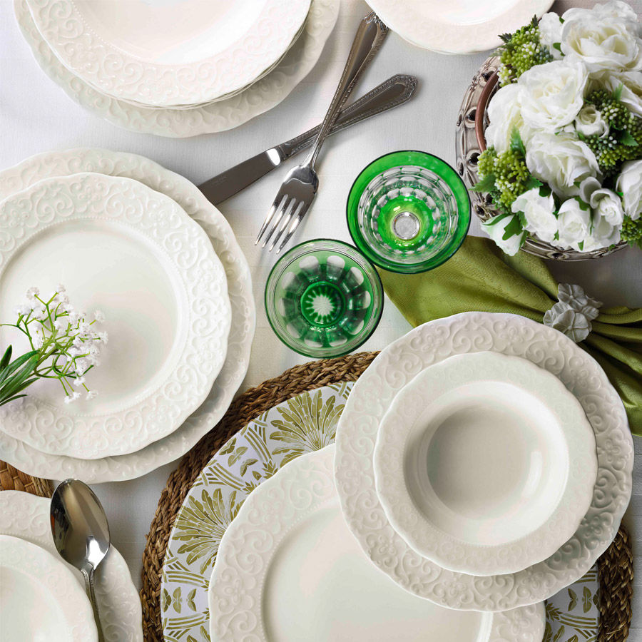 Rani Home Yemek Takımı (24 Parça) Kütahya Porselen Beyaz HE-6826