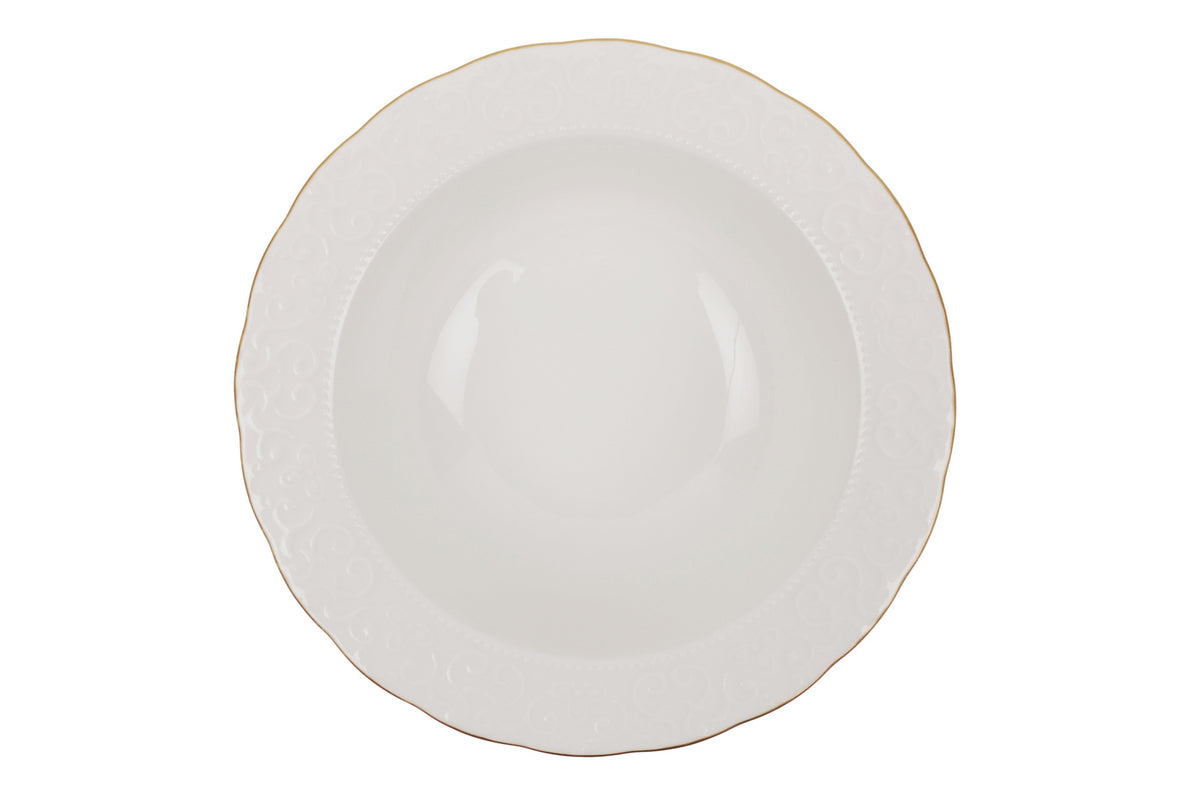 Rani Home Yemek Takımı (24 Parça) Kütahya Porselen Beyaz - Altın HE-6828