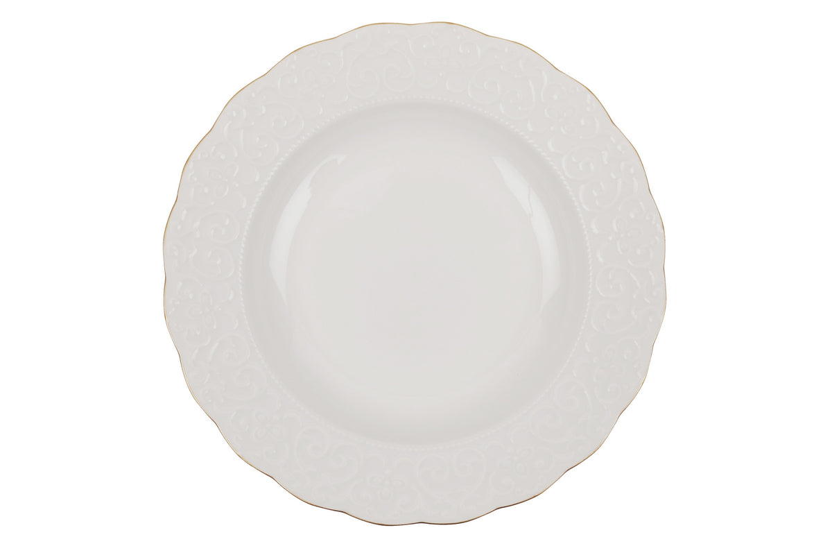 Rani Home Yemek Takımı (24 Parça) Kütahya Porselen Beyaz - Altın HE-6828