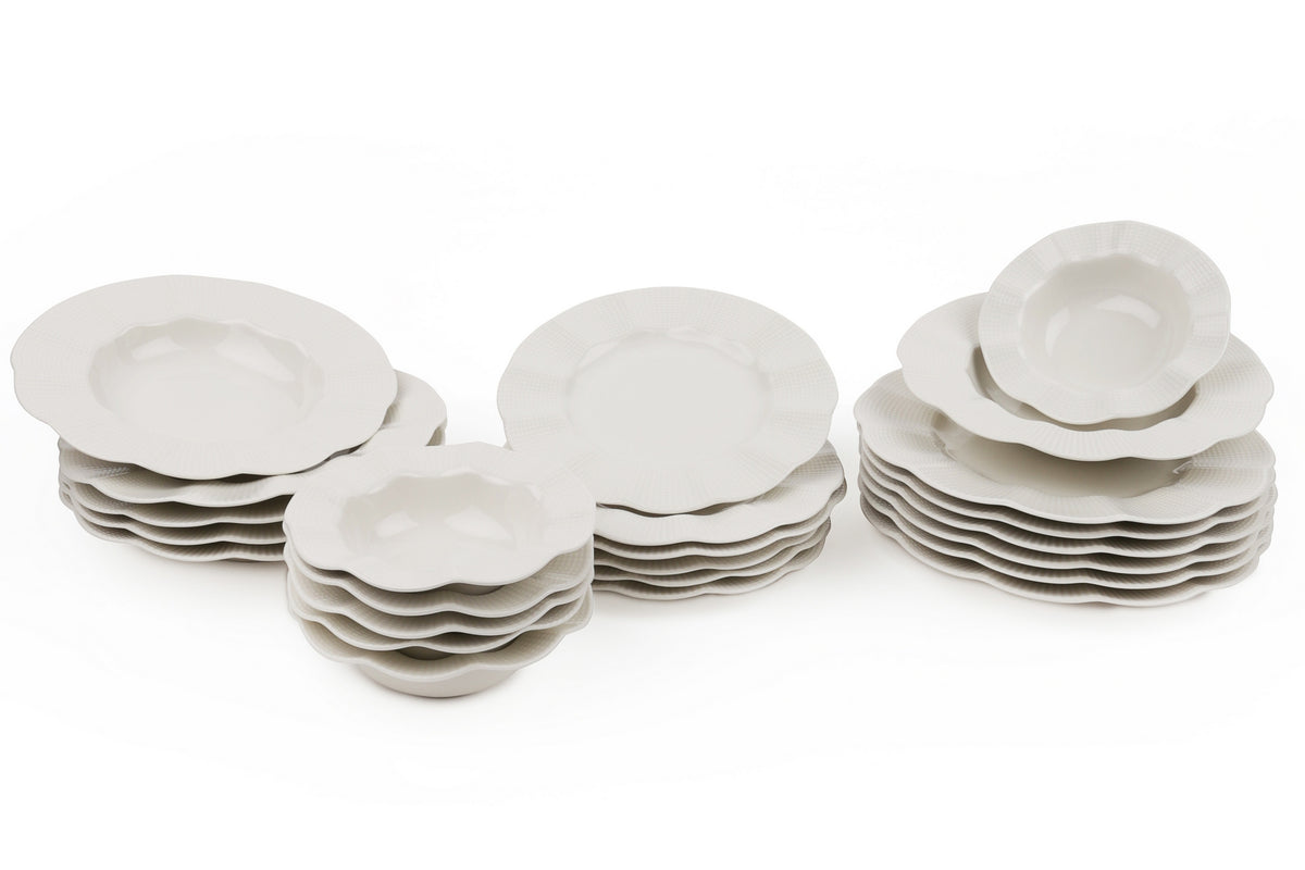 Rani Home Yemek Takımı (24 Parça) Kütahya Porselen Krem HE-6829