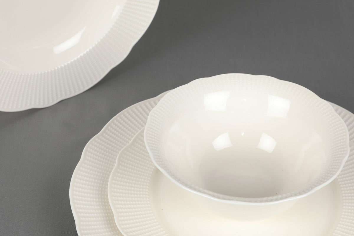 Rani Home Yemek Takımı (24 Parça) Kütahya Porselen Beyaz HE-6830