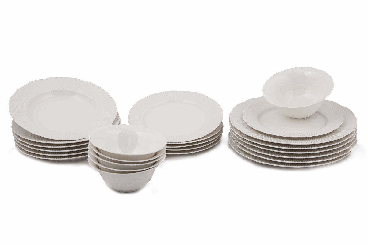 Rani Home Yemek Takımı (24 Parça) Kütahya Porselen Beyaz HE-6830