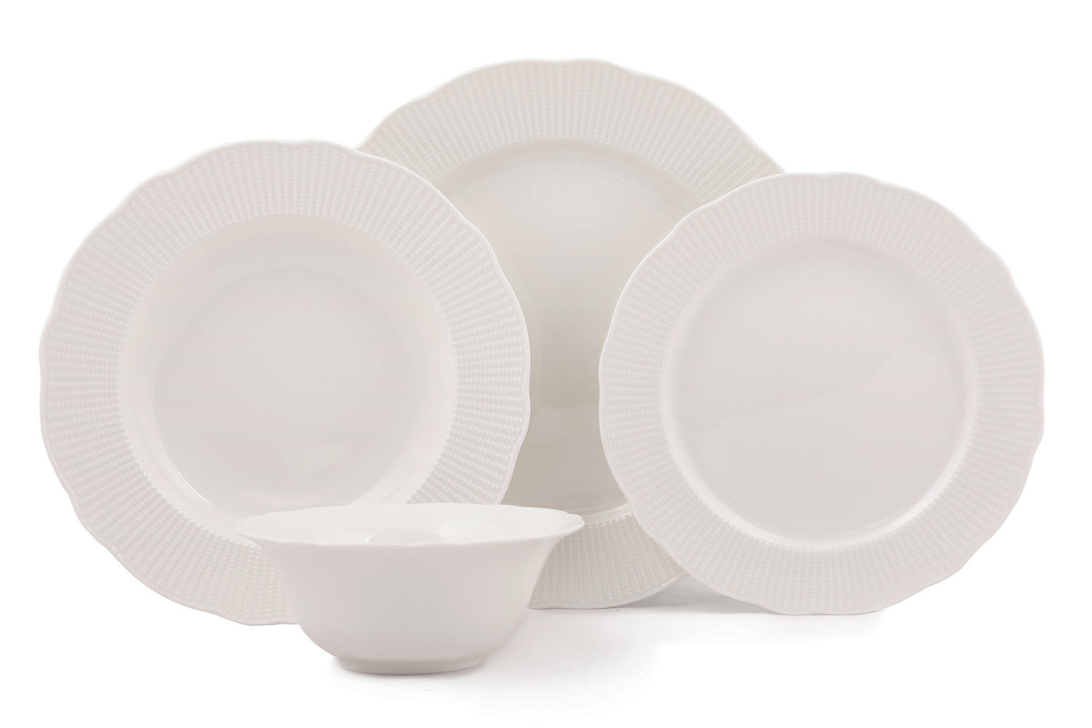 Rani Home Yemek Takımı (24 Parça) Kütahya Porselen Beyaz HE-6830