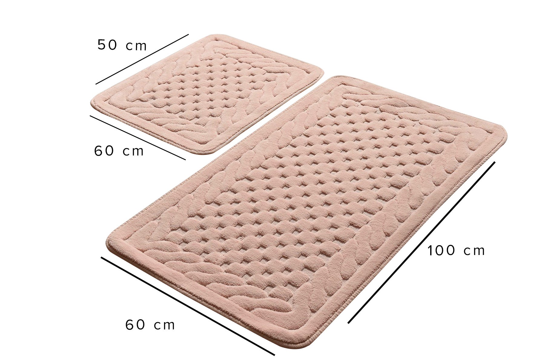 Rani Home Banyo Paspası Seti  Pudra BA-6265