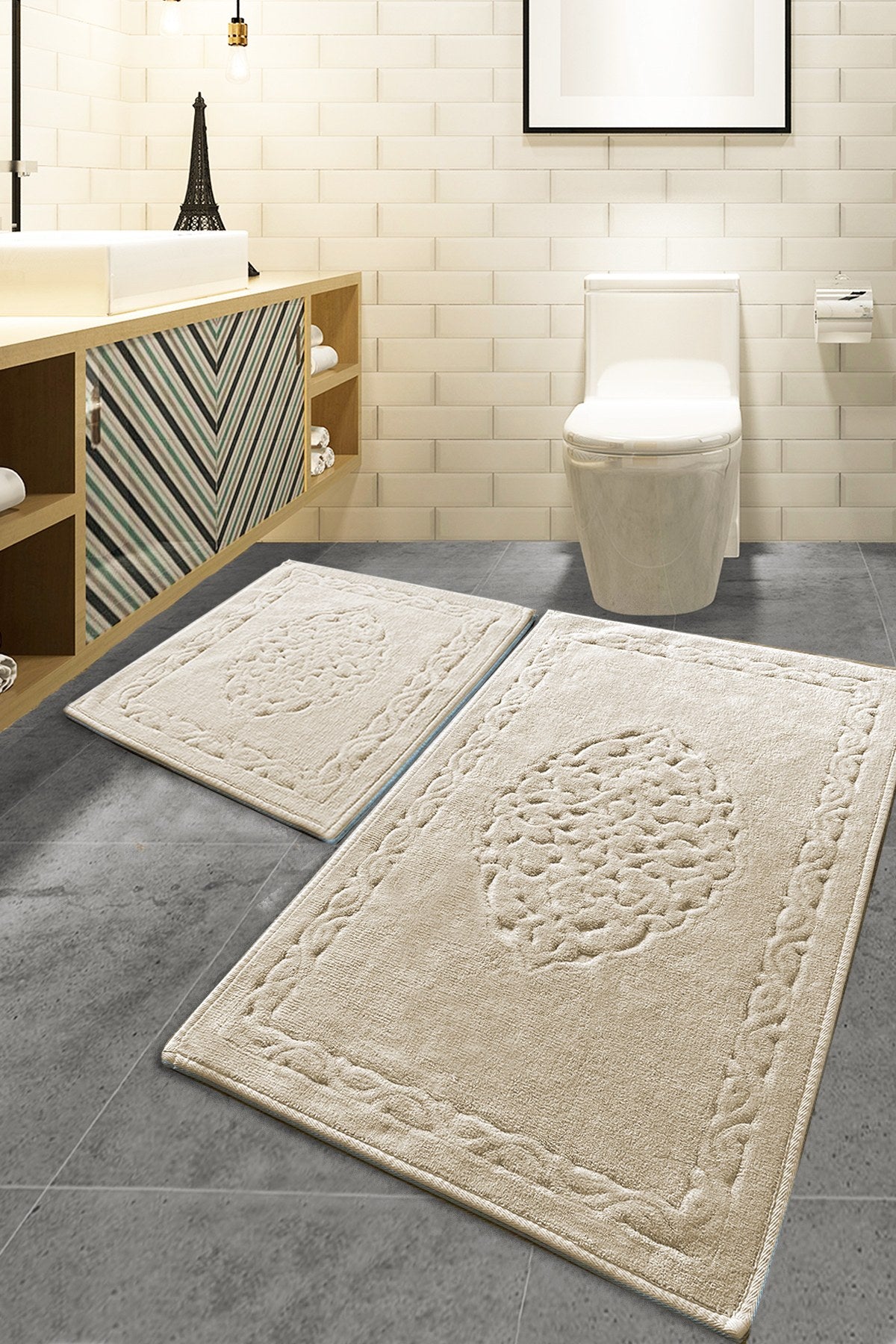 Rani Home Banyo Paspası Seti  Çok Renkli BA-6274