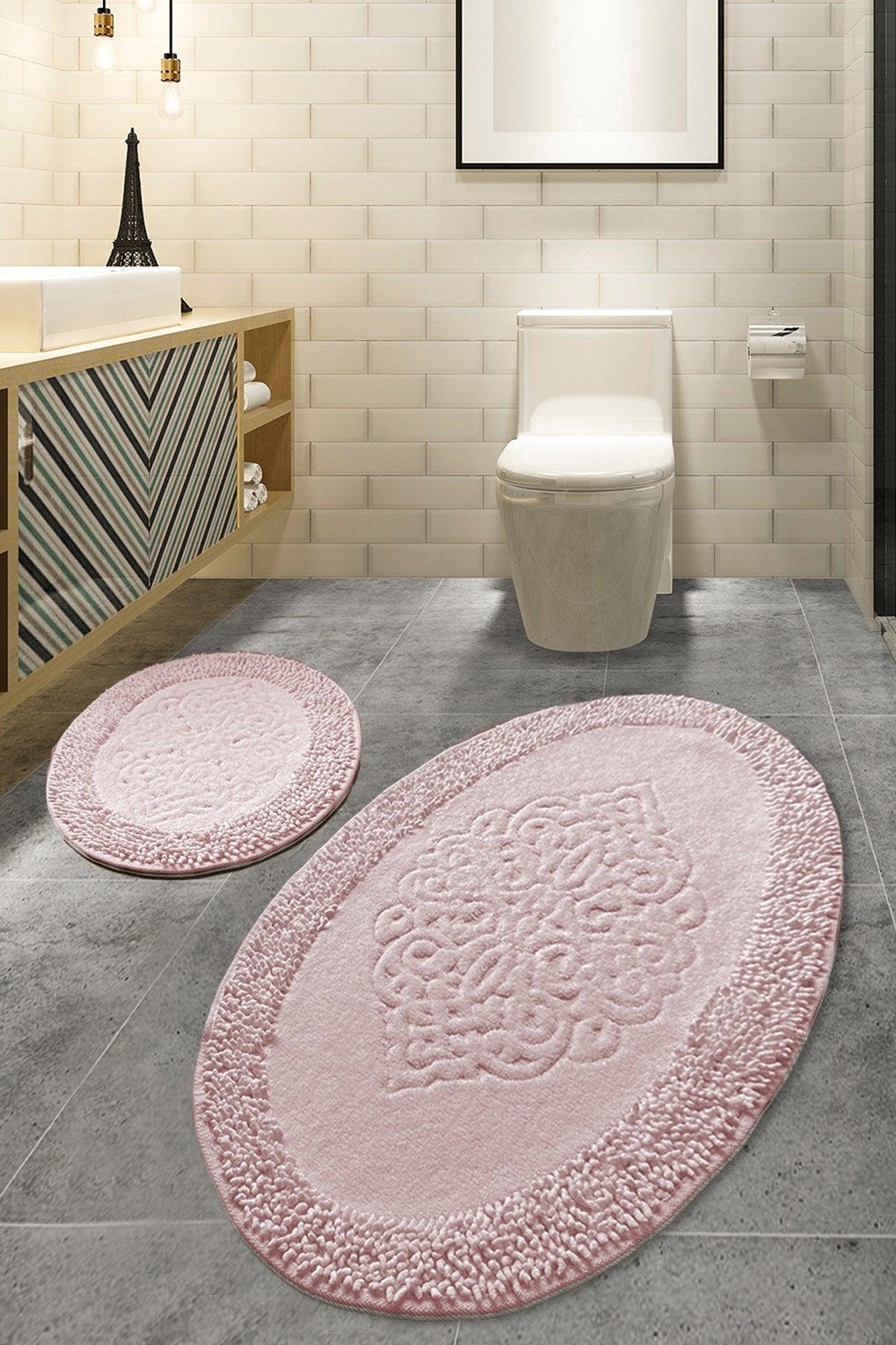 Rani Home Banyo Paspası Seti  Çok Renkli BA-6284