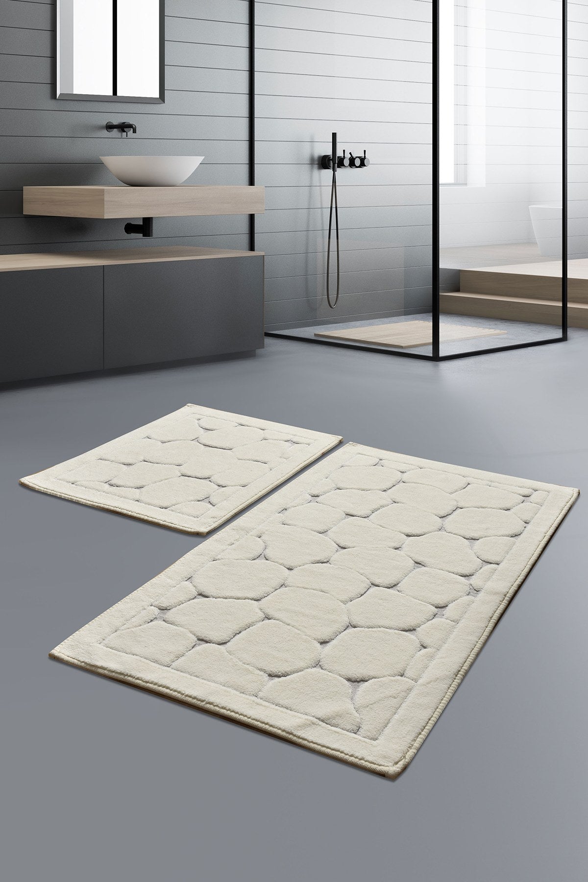Rani Home Banyo Paspası Seti  Çok Renkli BA-6285