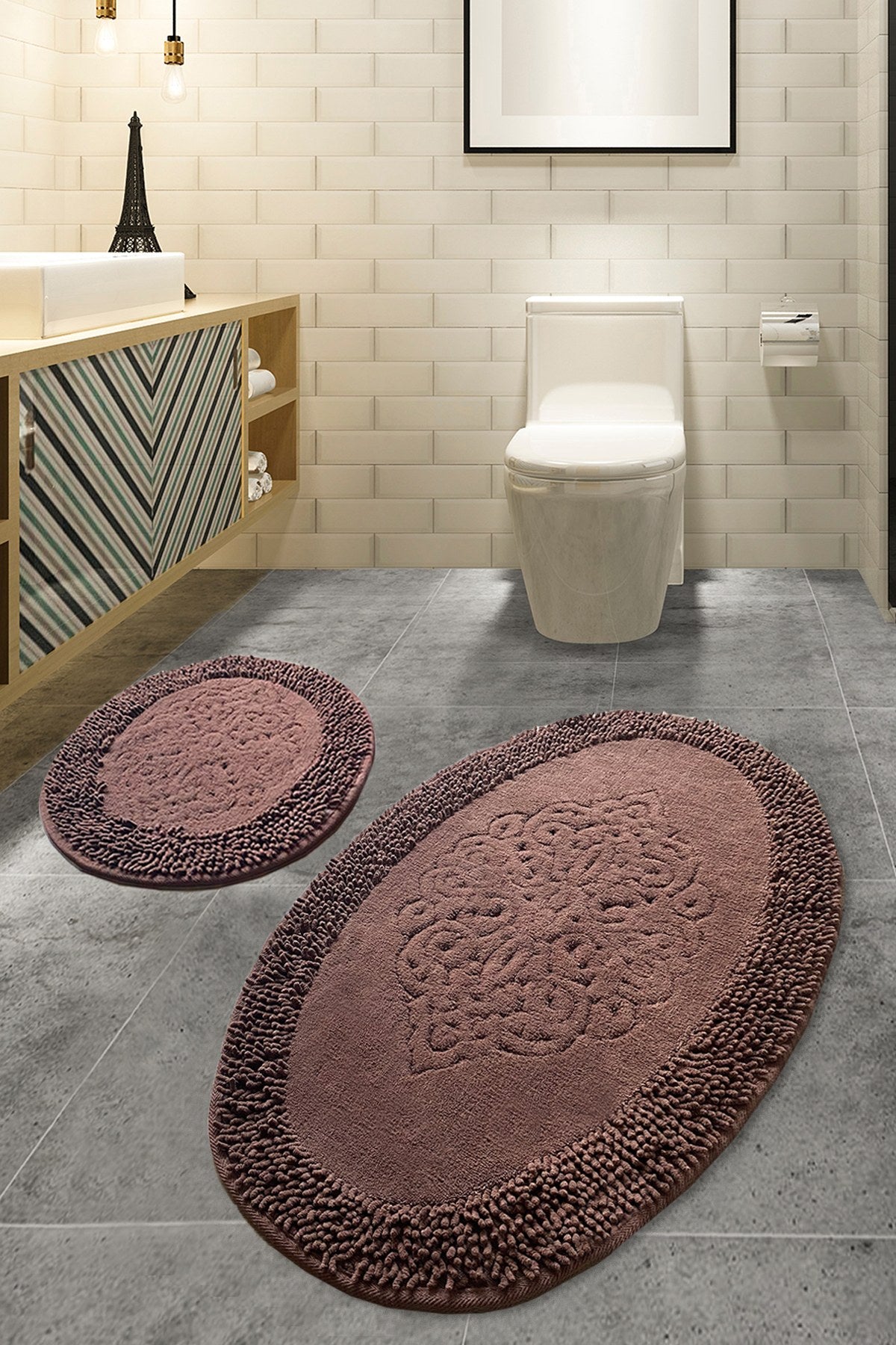 Rani Home Banyo Paspası Seti  Çok Renkli BA-6287