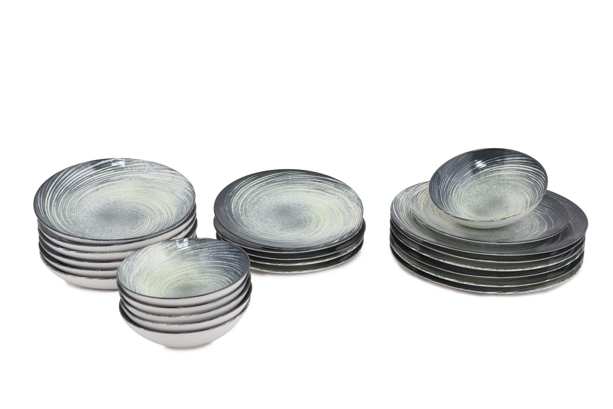 Rani Home Yemek Takımı (24 Parça) Güral Porselen Krem - Yeşil - Siyah HE-6755