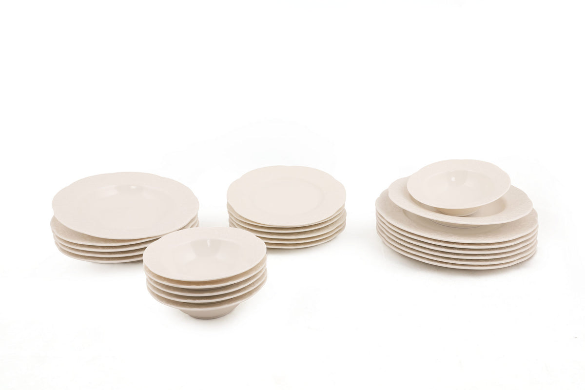 Rani Home Yemek Takımı (24 Parça) Güral Porselen Krem HE-6757