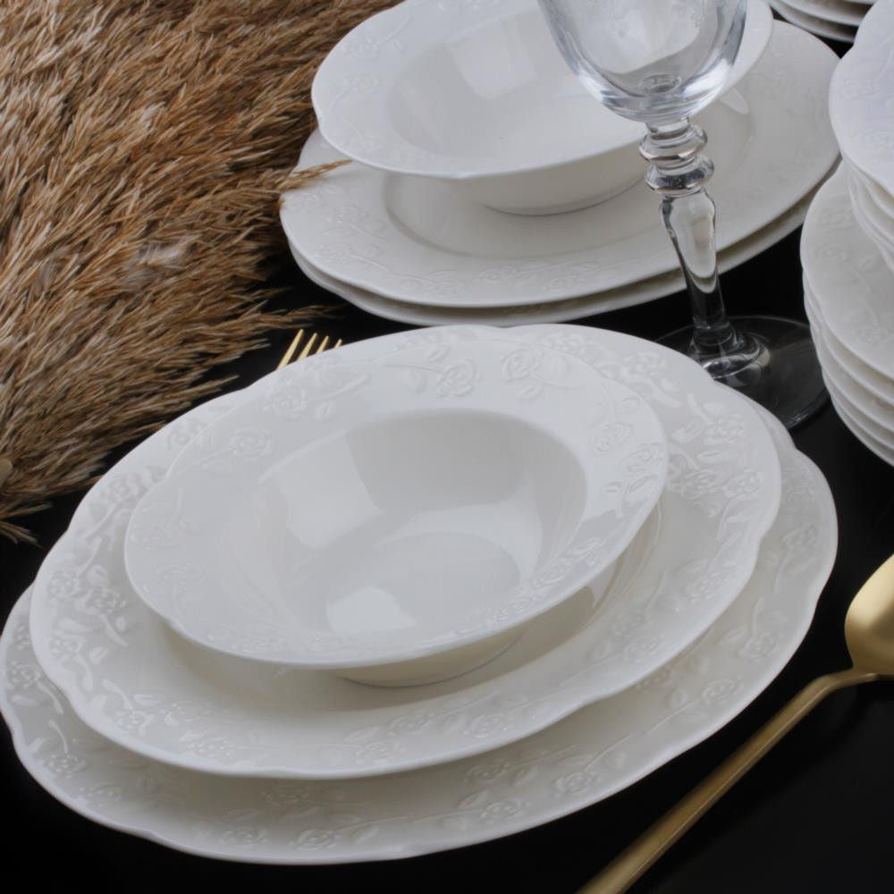 Rani Home Yemek Takımı (24 Parça) Güral Porselen Krem HE-6757