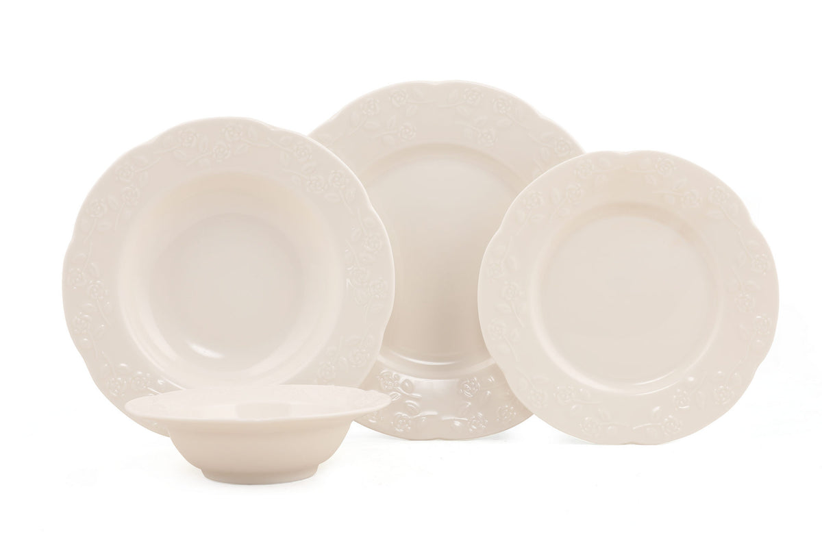 Rani Home Yemek Takımı (24 Parça) Güral Porselen Krem HE-6757