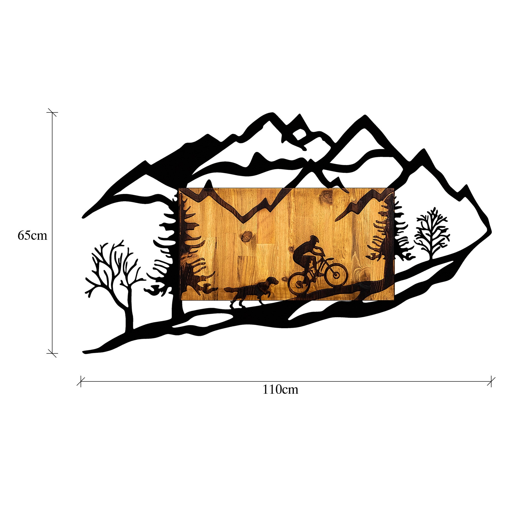 Rani Home Dekoratif Ahşap Duvar Aksesuarı Ceviz - Siyah AA-5892