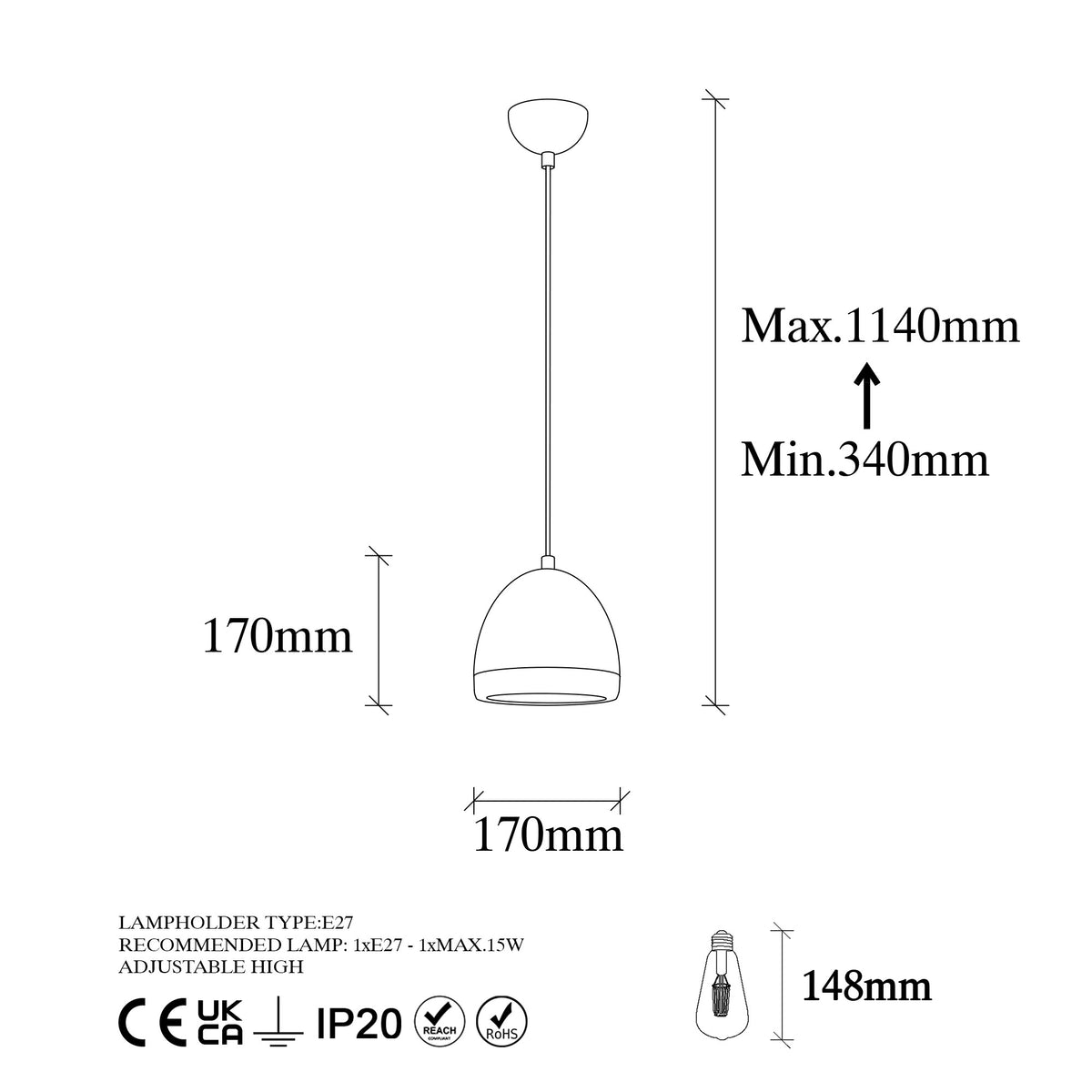 Rani Home Avize Siyah - 
Altın  AA-6143