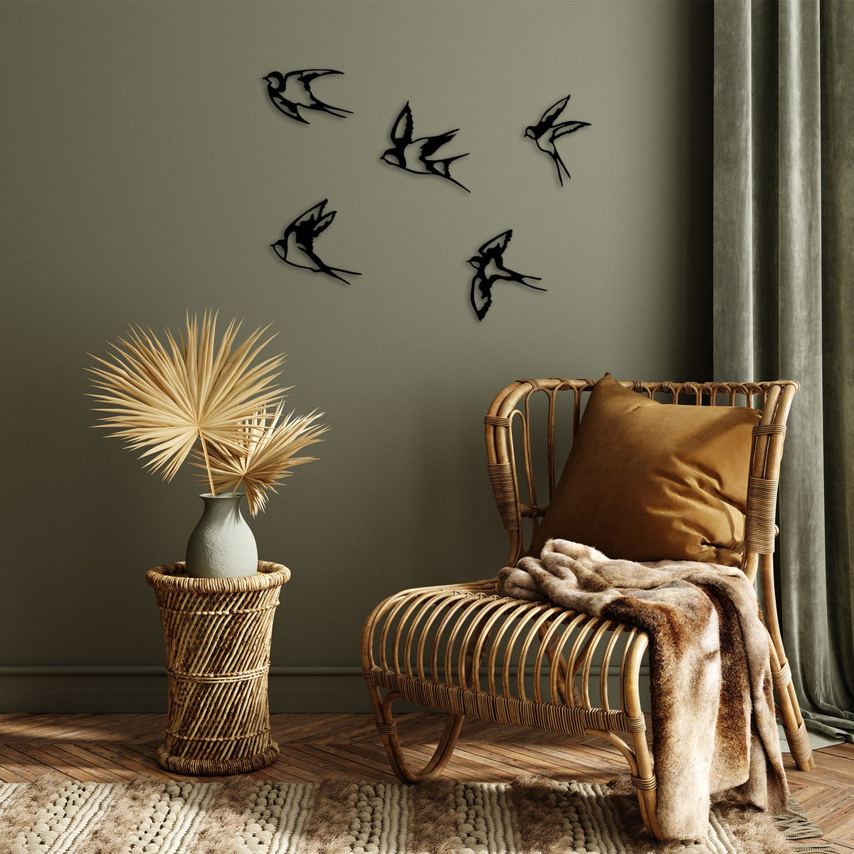 Rani Home Dekoratif Metal Duvar Aksesuarı Siyah AC-5873