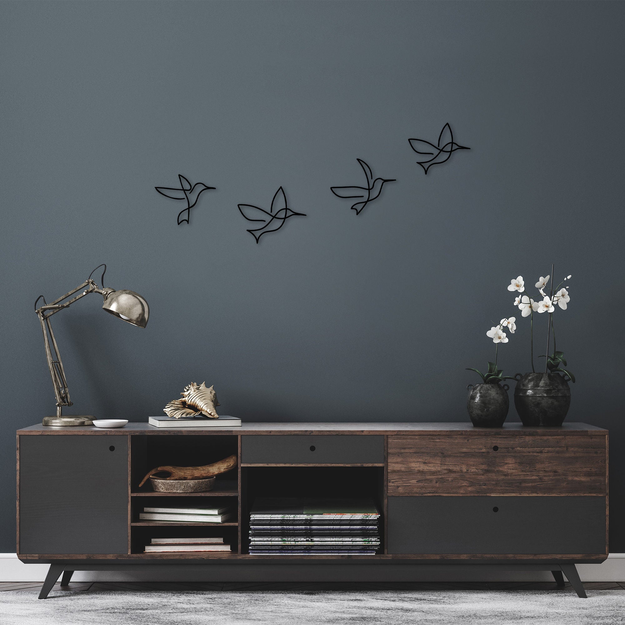 Rani Home Dekoratif Metal Duvar Aksesuarı Siyah AC-5899