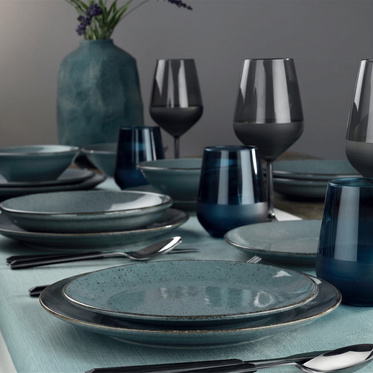 Rani Home Yemek Takımı (18 Parça) Kütahya Porselen Mavi HD-6840