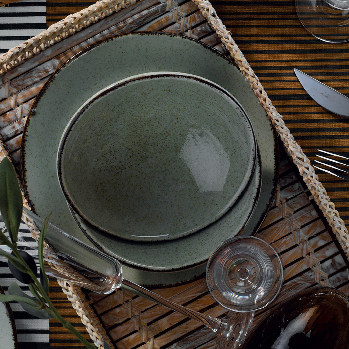 Rani Home Yemek Takımı (18 Parça) Kütahya Porselen Yeşil HD-6842