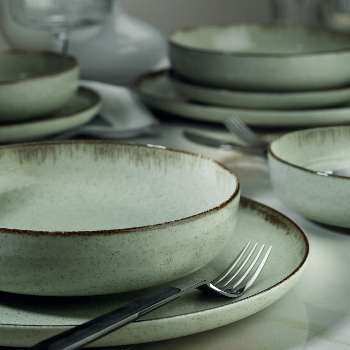 Rani Home Yemek Takımı (18 Parça) Kütahya Porselen Yeşil HD-6845