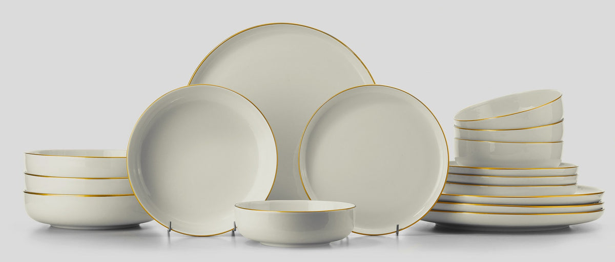 Rani Home Yemek Takımı (16 Parça) Kütahya Porselen Krem - Altın HC-6858