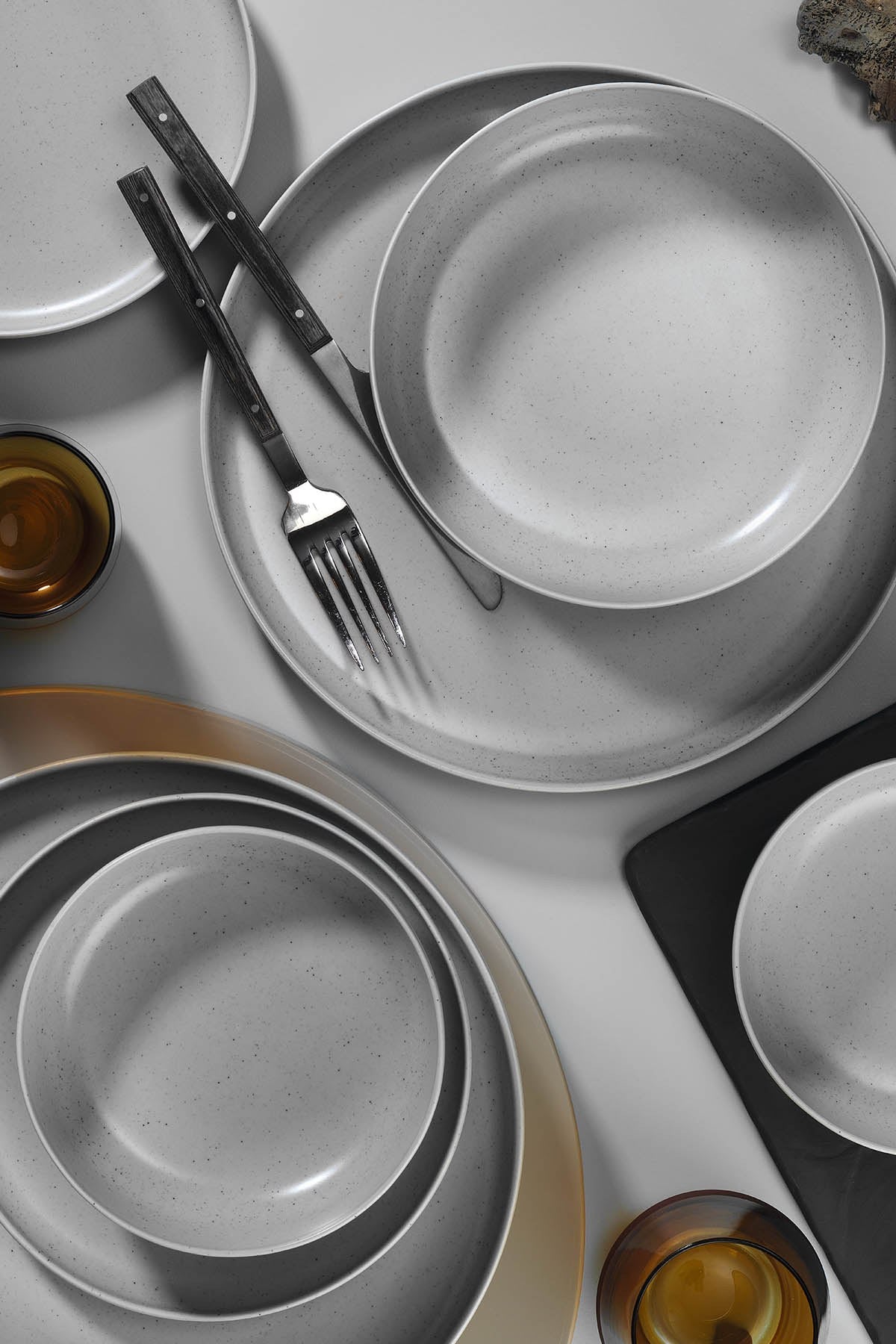 Rani Home Yemek Takımı (16 Parça) Kütahya Porselen Gri HC-6860