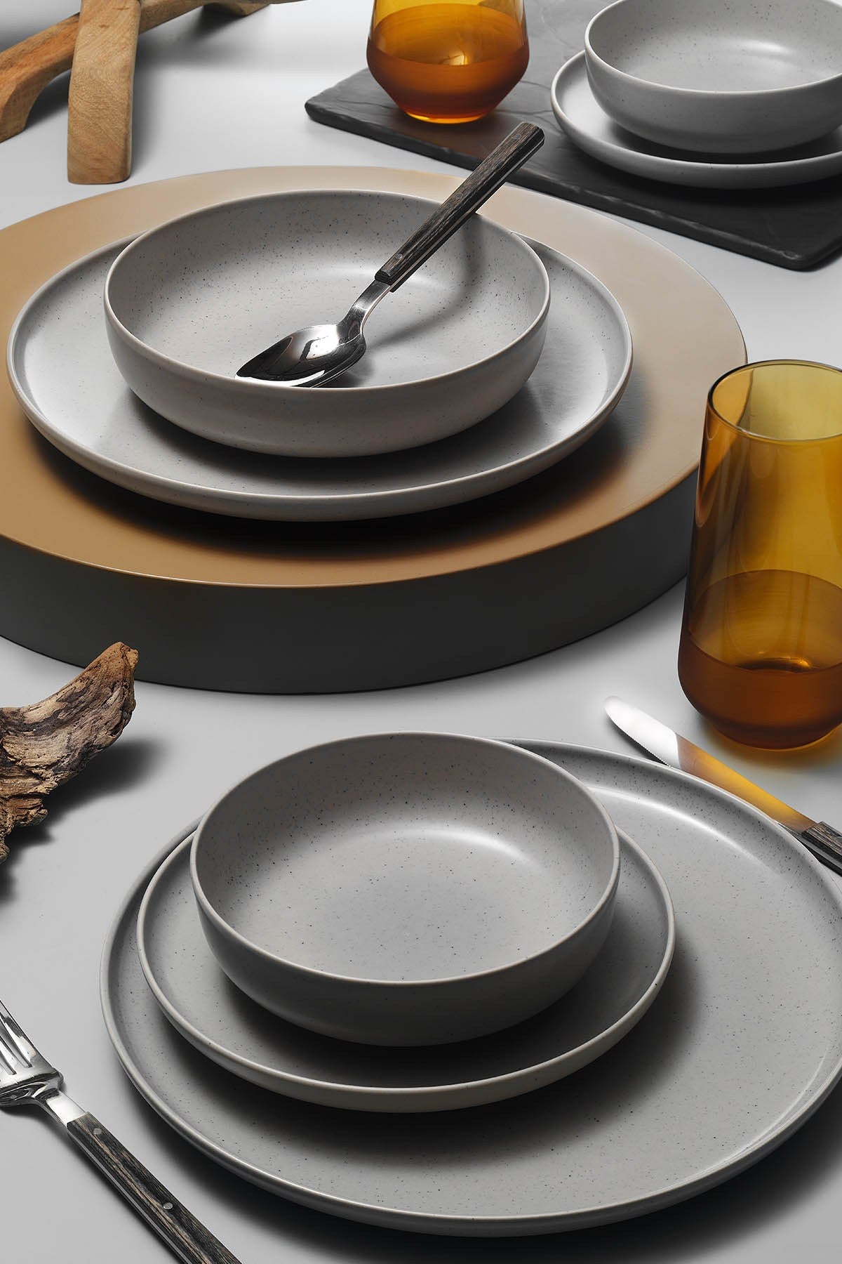 Rani Home Yemek Takımı (16 Parça) Kütahya Porselen Gri HC-6860