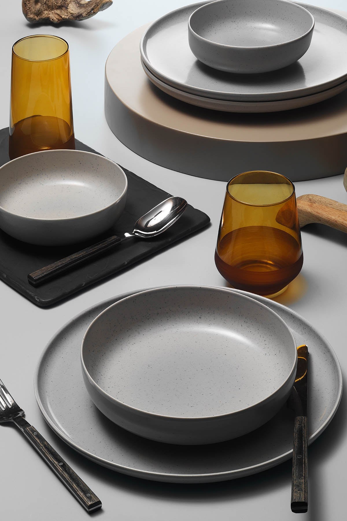 Rani Home Yemek Takımı (18 Parça) Kütahya Porselen Gri HD-6862