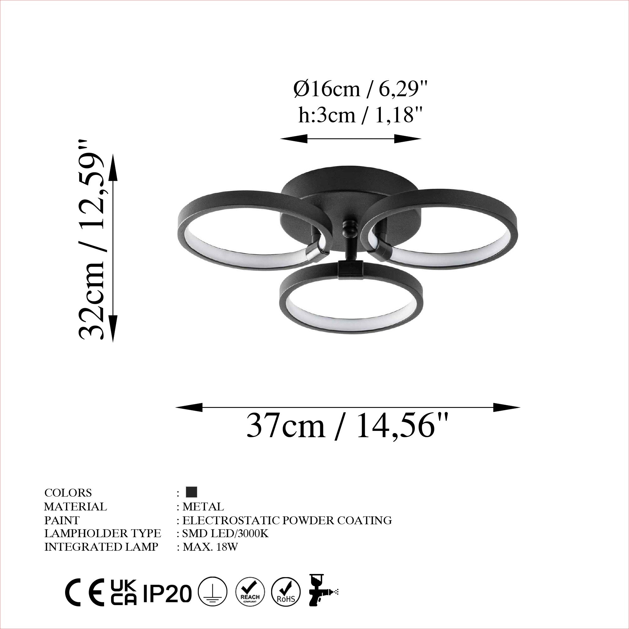 Rani Home Avize Siyah  AA-6083