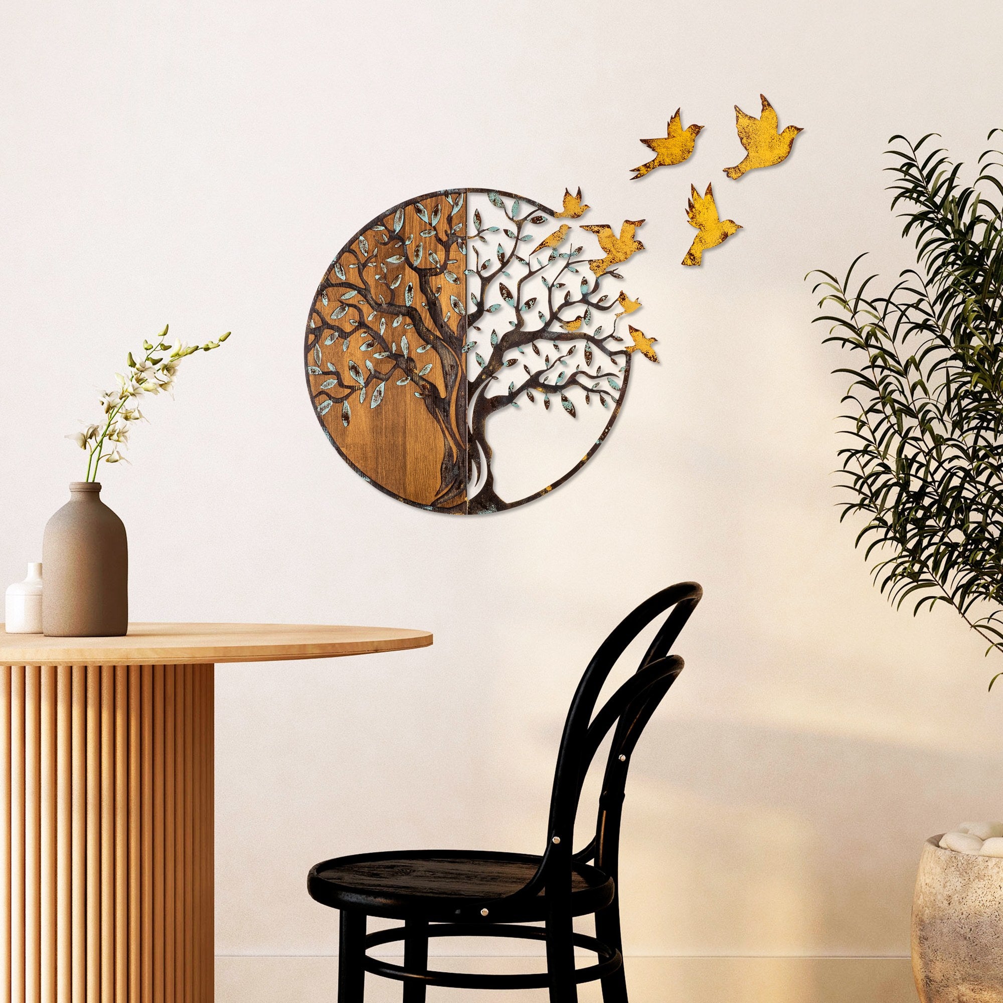 Rani Home Dekoratif Ahşap Duvar Aksesuarı Çok Renkli AA-5879