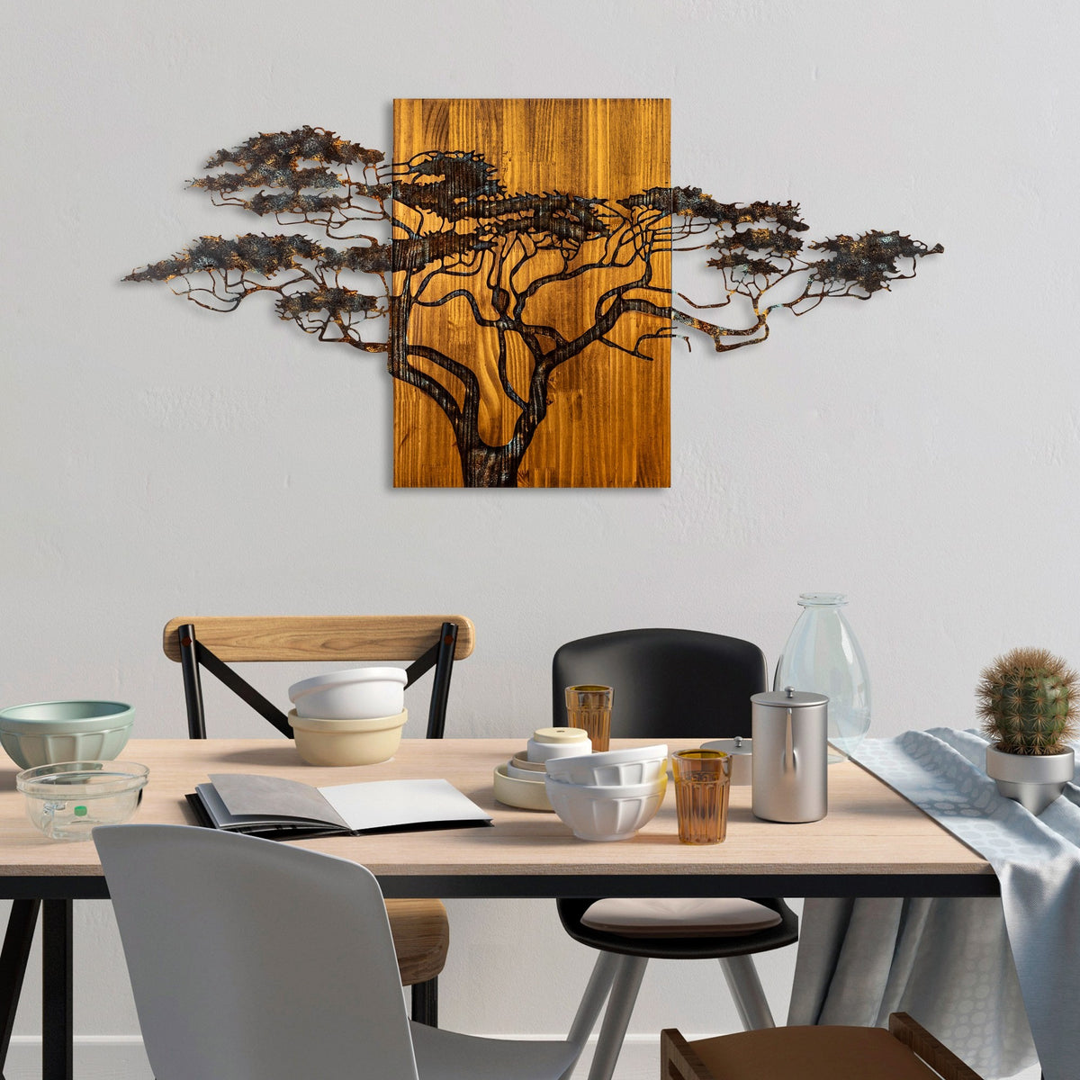 Rani Home Dekoratif Ahşap Duvar Aksesuarı Çok Renkli AA-5869